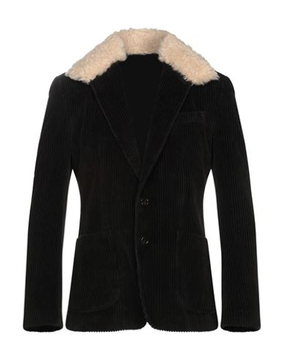 Shop Dolce & Gabbana Man Blazer Black Size 48 Cotton, Shearling