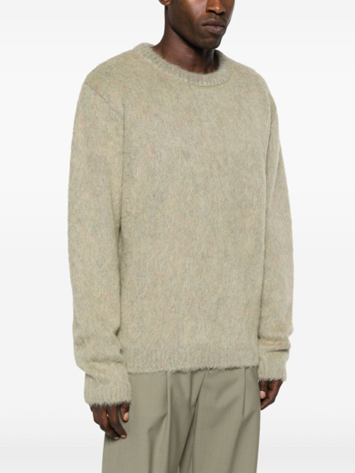 Shop Lemaire Wool Crewneck Sweater In Beige