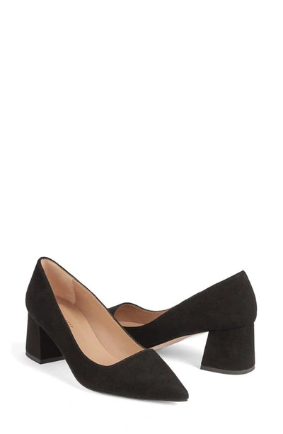 Lk Bennett Womens Bla-black Sloane Pointed-toe Suede Heeled Courts In Black