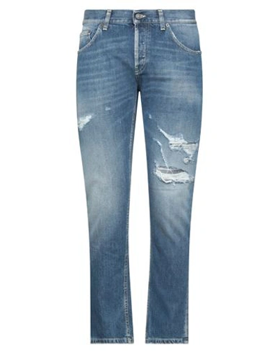 Dondup Man Denim Pants Blue Size 33 Cotton In Blue