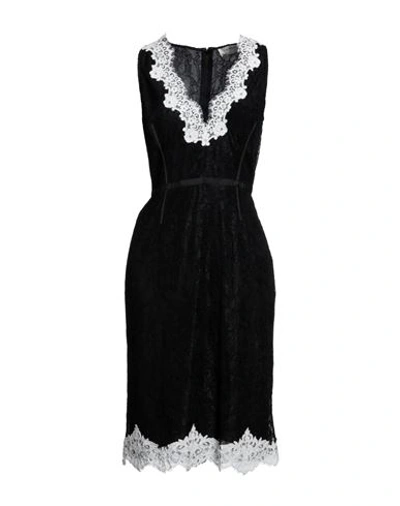 Shop Anna Molinari Woman Midi Dress Black Size 10 Viscose, Polyamide, Cotton