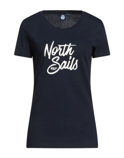 Shop North Sails Woman T-shirt Navy Blue Size L Cotton
