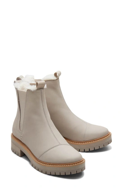 Toms Dakota Faux Fur Lined Chelsea Boot In Grey