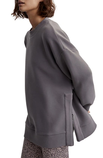 Shop Varley Mae Oversize Sweatshirt In Charcoal Grey