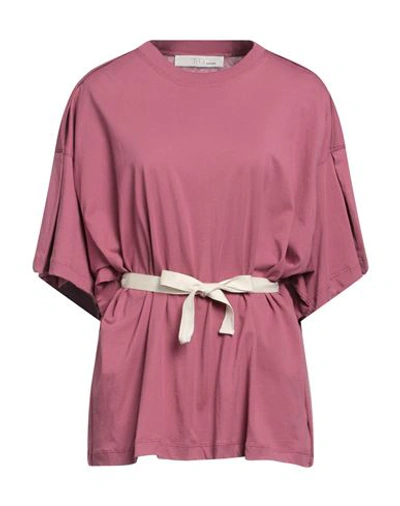 Shop Tela Woman T-shirt Mauve Size S Cotton In Purple