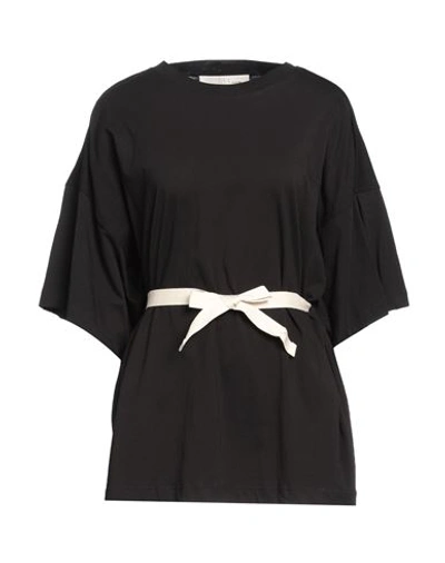 Shop Tela Woman T-shirt Black Size L Cotton
