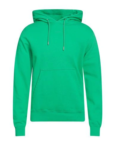 Shop Sandro Man Sweatshirt Green Size M Cotton, Elastane