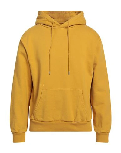 Shop Paura Man Sweatshirt Mustard Size L Cotton In Yellow