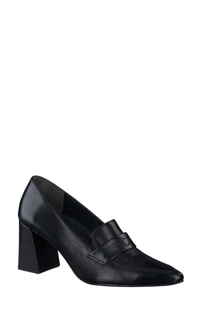 Shop Paul Green Sax Leather Pump In Black Leather