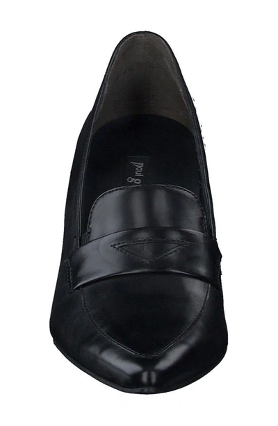 Shop Paul Green Sax Leather Pump In Black Leather