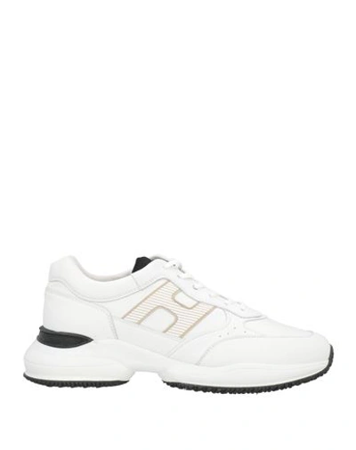 Hogan Interaction Allacciato H Laser Sneakers In White Canvas In White