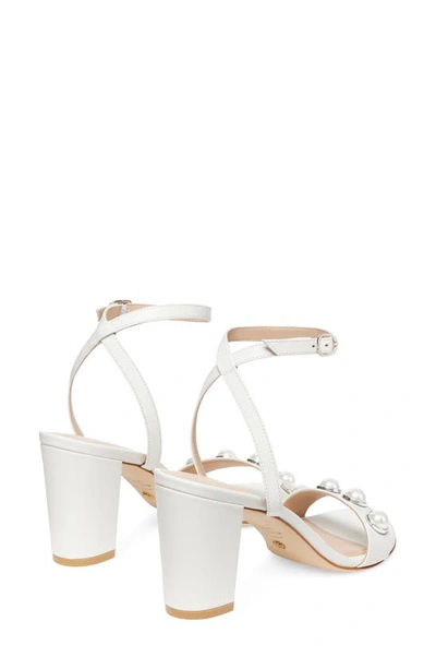 Stuart Weitzman Nearly Bare Portia Sandal In White Leather