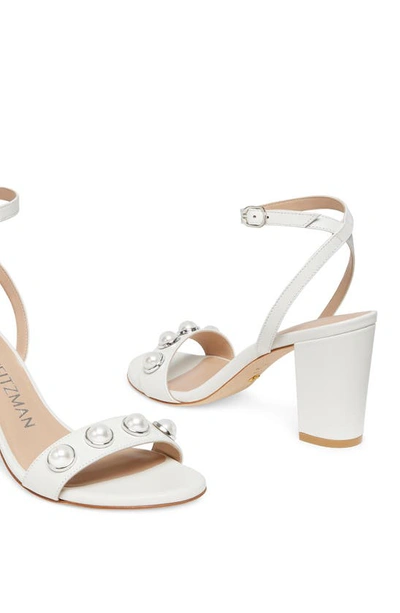 Stuart Weitzman Nearly Bare Portia Sandal In White Leather