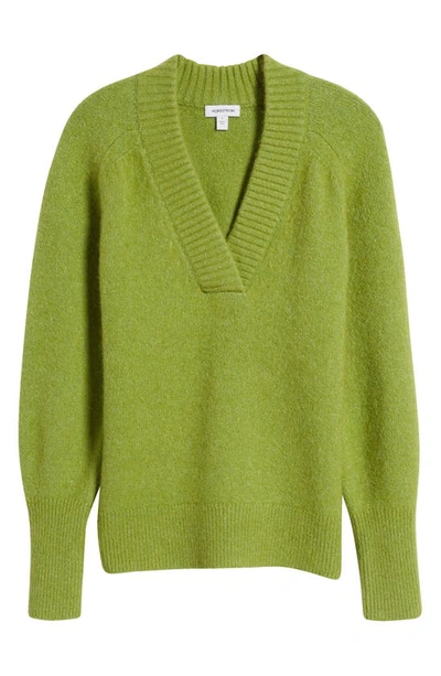 Shop Nordstrom Balloon Sleeve Sweater In Olive Epsom Heather