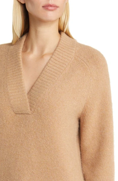 Shop Nordstrom Balloon Sleeve Sweater In Camel Heather