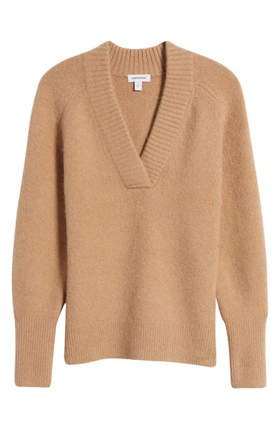 Shop Nordstrom Balloon Sleeve Sweater In Camel Heather