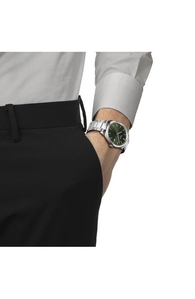 Tissot Men's Swiss Pr 100 Stainless Steel Bracelet Watch 40mm In Green