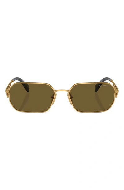 Shop Prada 58mm Irregular Sunglasses In Matte Gold