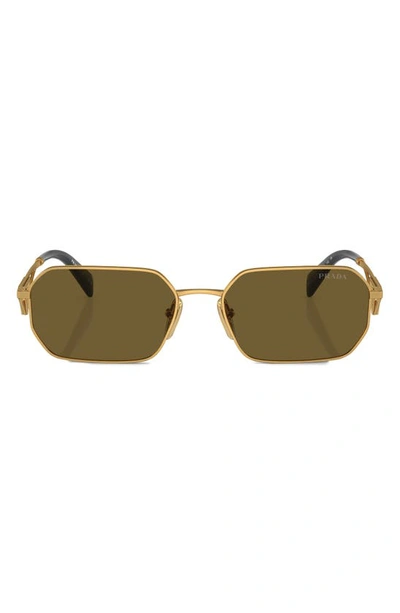 Prada 58mm Irregular Sunglasses In Matte Gold