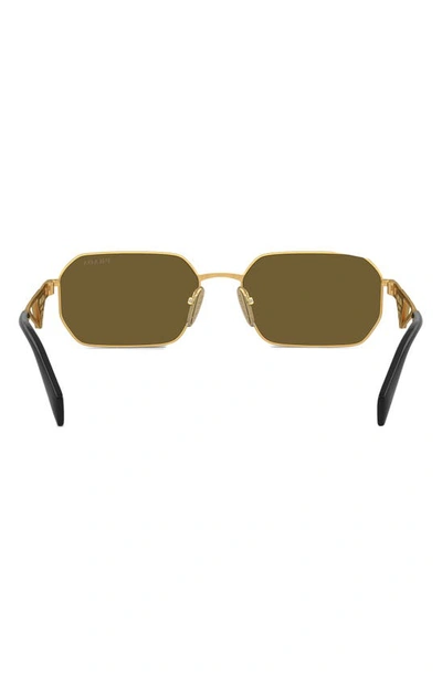 Prada 58mm Irregular Sunglasses In Matte Gold