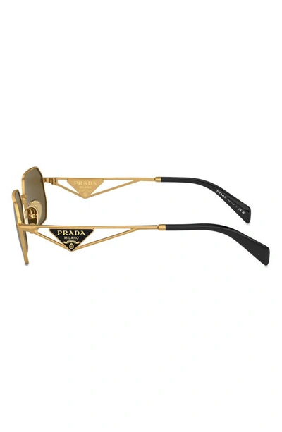 Shop Prada 58mm Irregular Sunglasses In Matte Gold