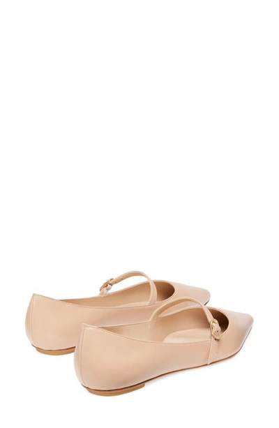 Shop Stuart Weitzman Emilia Mary Jane Flat In Adobe Leather