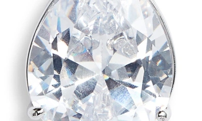 Shop Roxanne Assoulin Crystal Teardrop Pendant Necklace In Rhodium/ Black/ Clear Cz