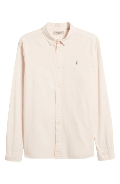 Shop Allsaints Hawthorne Slim Fit Button-up Shirt In Flora Pink