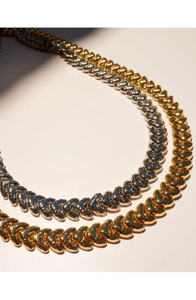 Shop Luv Aj The Fiorucci Heart Chain Necklace In Silver
