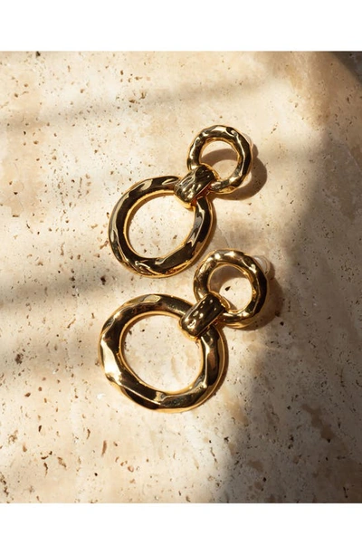 Shop Luv Aj Hammered Loop Drop Earrings In Gold