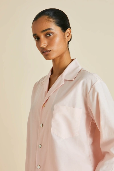Shop Olivia Von Halle Casablanca Pink Pyjamas In Cotton-silk