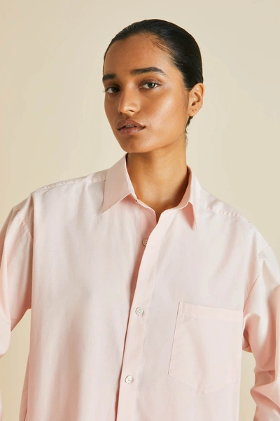Shop Olivia Von Halle Kick Pink Pyjamas In Cotton-silk