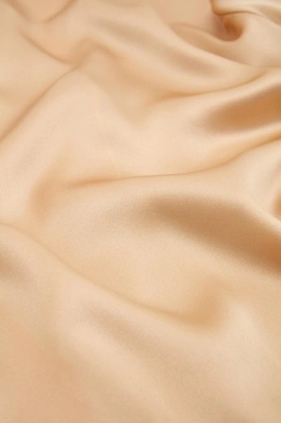 Shop Olivia Von Halle Queenie Caramel Robe In Silk Crêpe De Chine