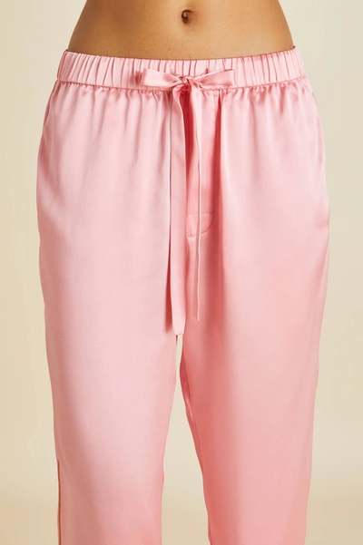 Shop Olivia Von Halle Yves Pink Pyjamas In Silk Satin