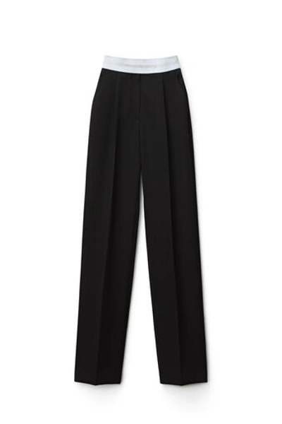 Shop Alexander Wang Wool Tailored Trousers Black