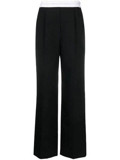 Shop Alexander Wang Wool Tailored Trousers Black