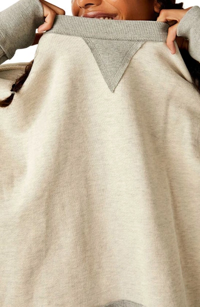 Shop Free People Start Up Oversize Sweatshirt In Heather Grey