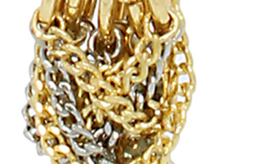 Shop Allsaints Link & Chain Linear Drop Earrings In Rhodium/ Gold