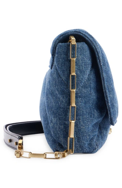 Shop Isabel Marant Merine Quilted Denim Shoulder Bag In Dark Blue