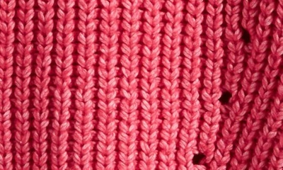 Shop Freshman Kids' High-low Rib Tunic Sweater In Powerful Pink
