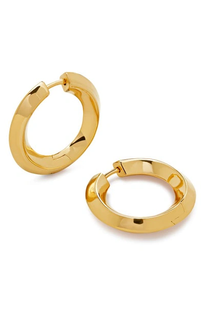 Shop Monica Vinader Power Medium Hoop Earrings In 18ct Gold Vermeil