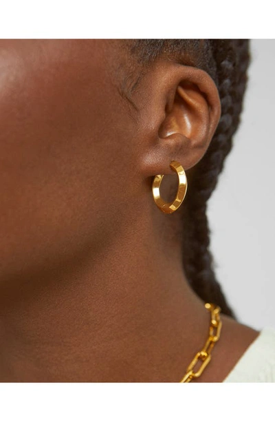 Shop Monica Vinader Power Medium Hoop Earrings In 18ct Gold Vermeil