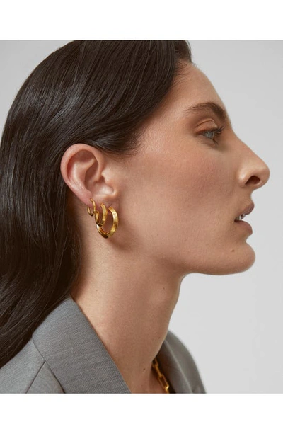 Shop Monica Vinader Power Medium Hoop Earrings In 18ct Gold Vermeil