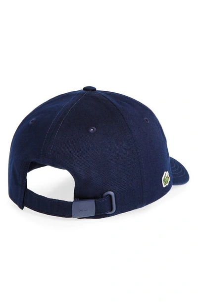 Shop Lacoste Embroidered Graphic Baselball Hat In 166 Navy