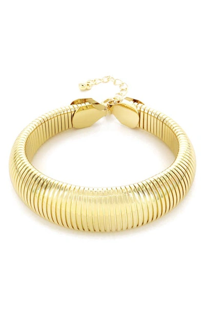 Shop Panacea Dome Statement Flex Bracelet In Gold