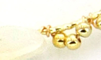 Shop Panacea Gold Bead & Stone Hoop Earrings In White