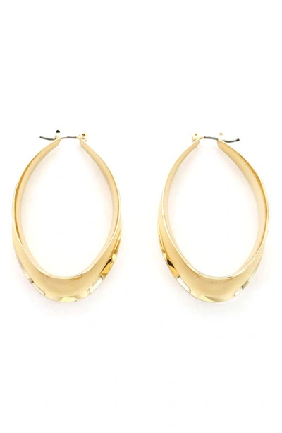 Shop Panacea Oval Hoop Earrings In Gold