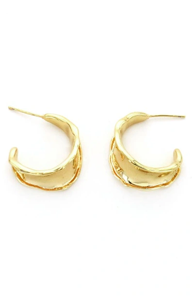 Shop Panacea Molten Hoop Earrings In Gold