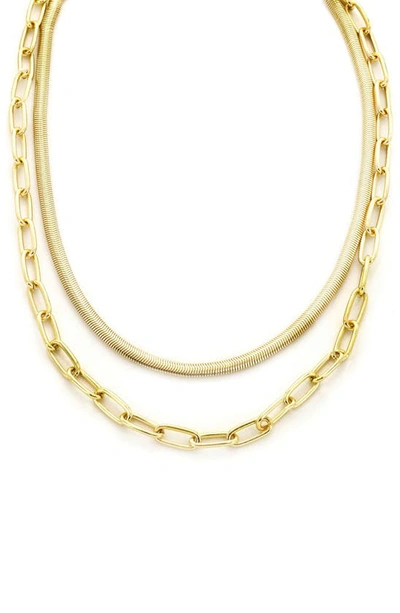 Shop Panacea Layered Chain Necklace In Gold