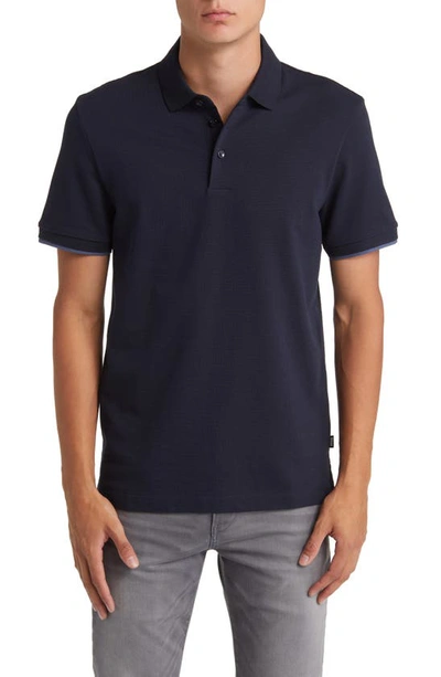 Shop Hugo Boss Phillipson Slim Fit Polo In Dark Blue